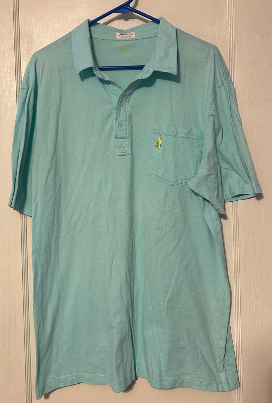 Johnnie-O Mens original pocket polo teal short sleeve XL performance golf